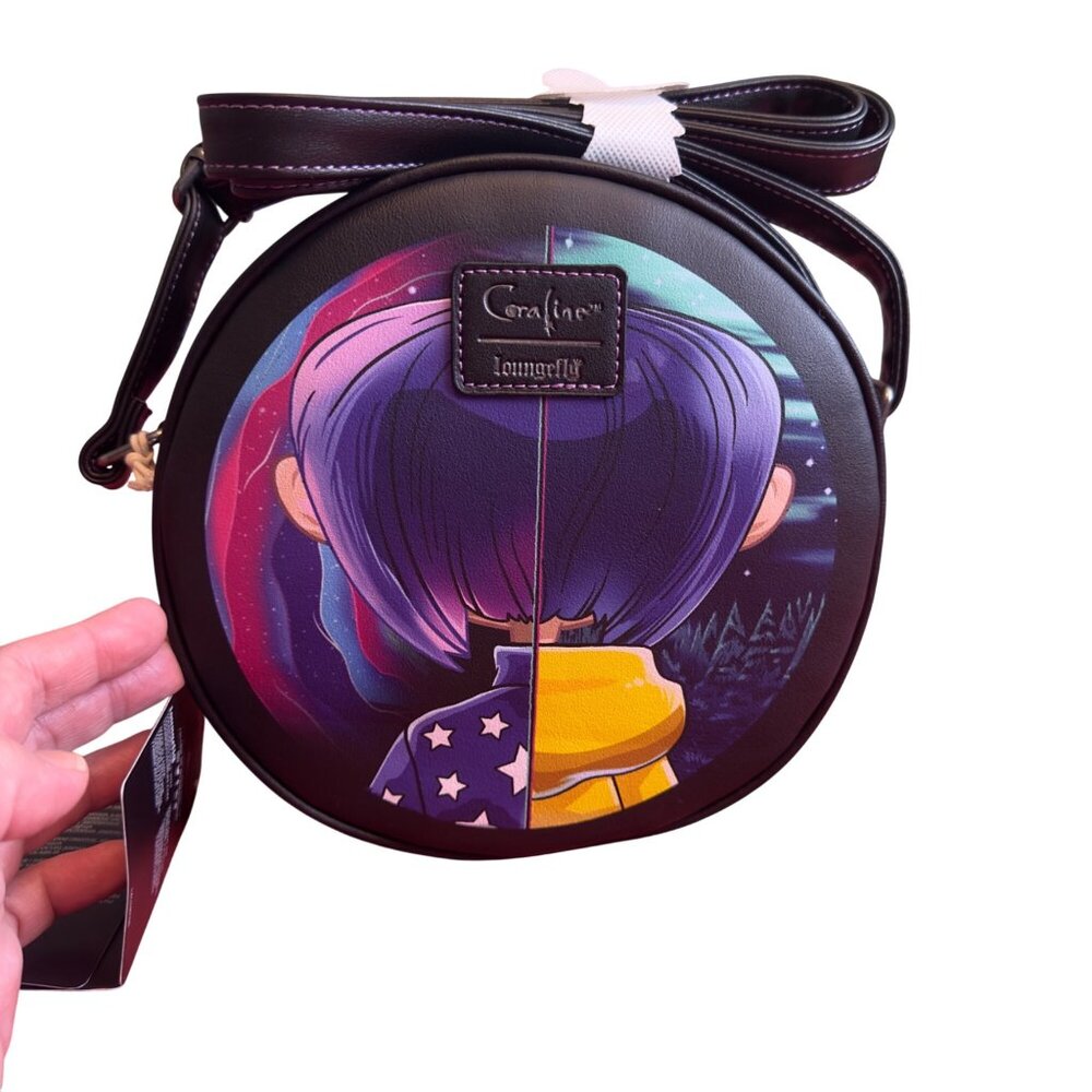 Coraline Loungefly Circular Crossbody Bag With Split Design In Vibrant Colors Fo - Picture 3 of 4